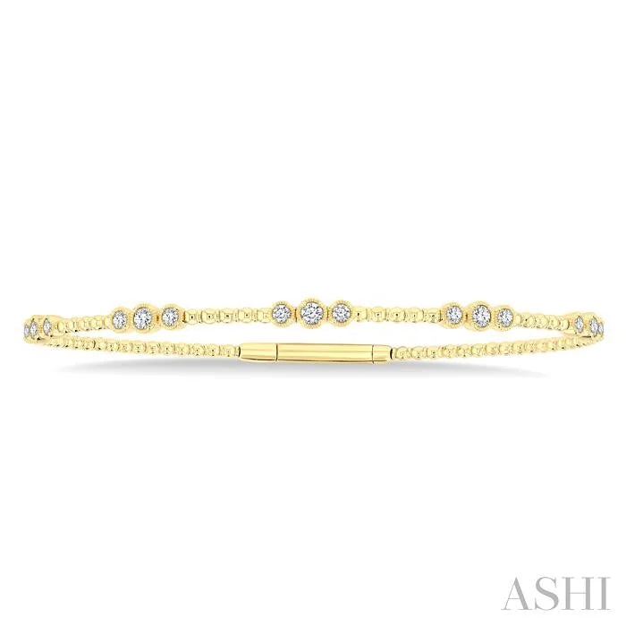 3 Stone Bezel Diamond Flex Bangle