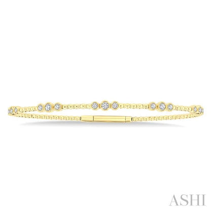 3 Stone Bezel Diamond Flex Bangle