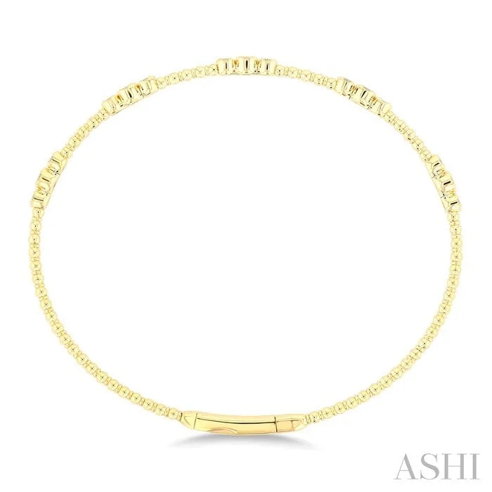 3 Stone Bezel Diamond Flex Bangle
