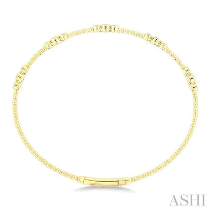 3 Stone Bezel Diamond Flex Bangle