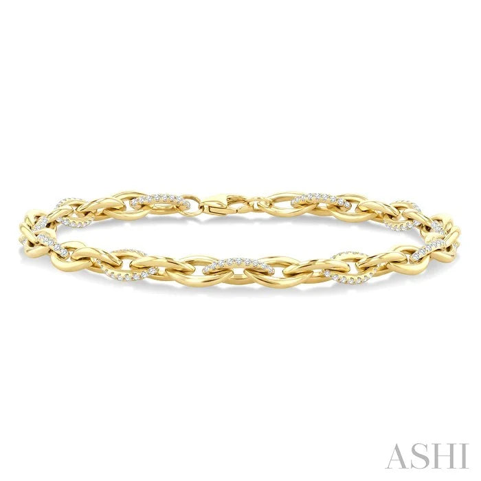 Marquise Shape Open Link Diamond Bracelet