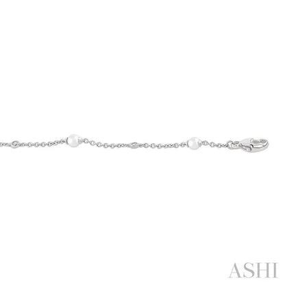 Pearl & Diamond Station Chain Bracelet