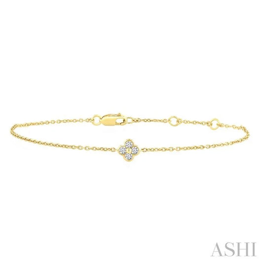 Clover Bezel Petite Diamond Fashion Chain Bracelet