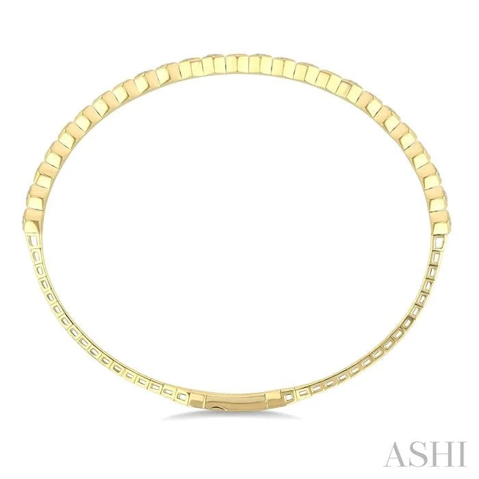 Hexagon Shape Diamond Straight Flex Bangle