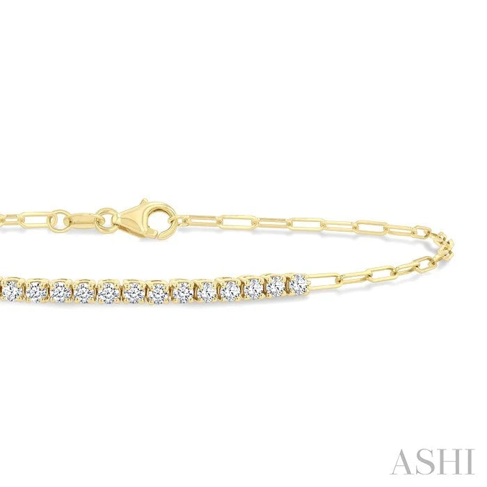 Paperclip Diamond Fashion Chain Bracelet