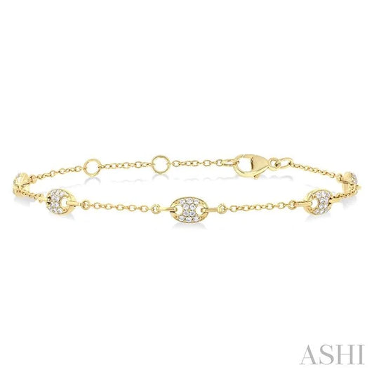 Mariner Link Diamond Station Chain Bracelet