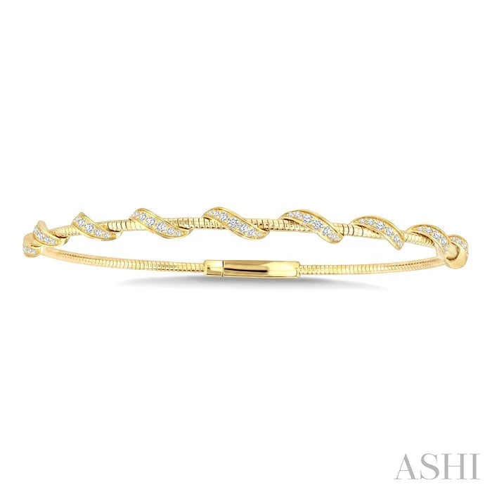 Twisted Diamond Flex Bangle