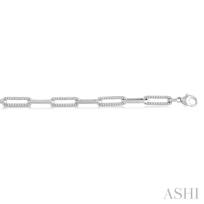 Paperclip Diamond Fashion Bracelet