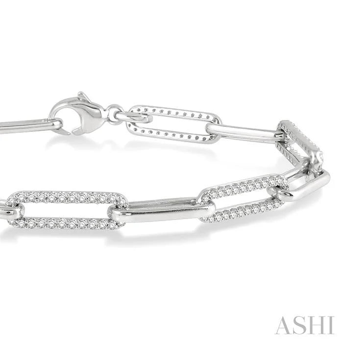 Paperclip Diamond Fashion Bracelet