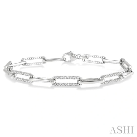 Paperclip Diamond Fashion Bracelet