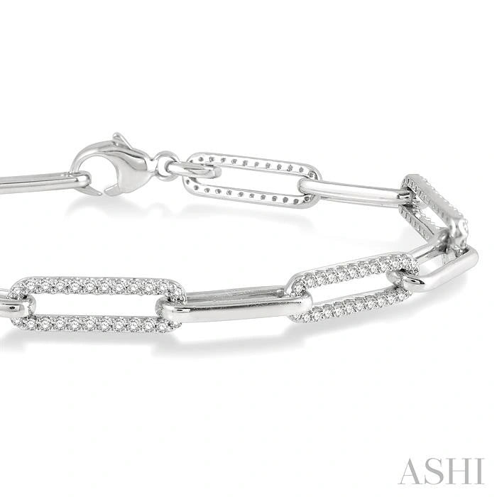 Paperclip Diamond Fashion Bracelet