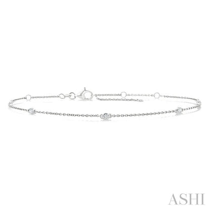 Round Shape Diamond Station Chain Bracelet