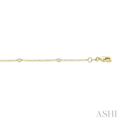 Round Shape Diamond Station Chain Bracelet