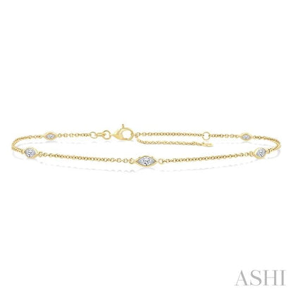 Marquise Shape Diamond Station Chain Bracelet