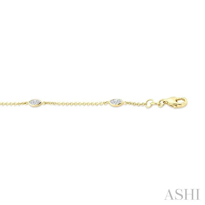Marquise Shape Diamond Station Chain Bracelet
