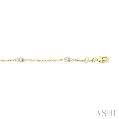 Marquise Shape Diamond Station Chain Bracelet