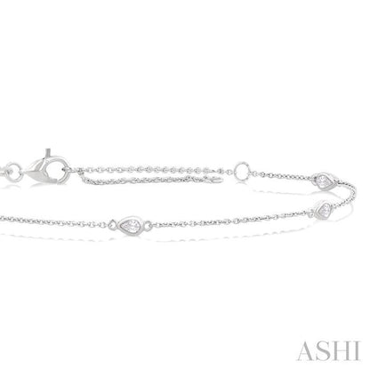 Pear Shape Station Diamond Chain Bracelet