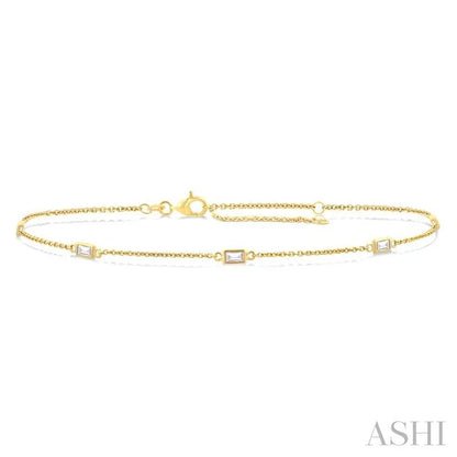 Rectangle Shape Station Diamond Chain Bracelet