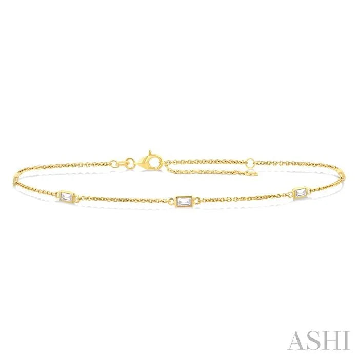 Rectangle Shape Station Diamond Chain Bracelet