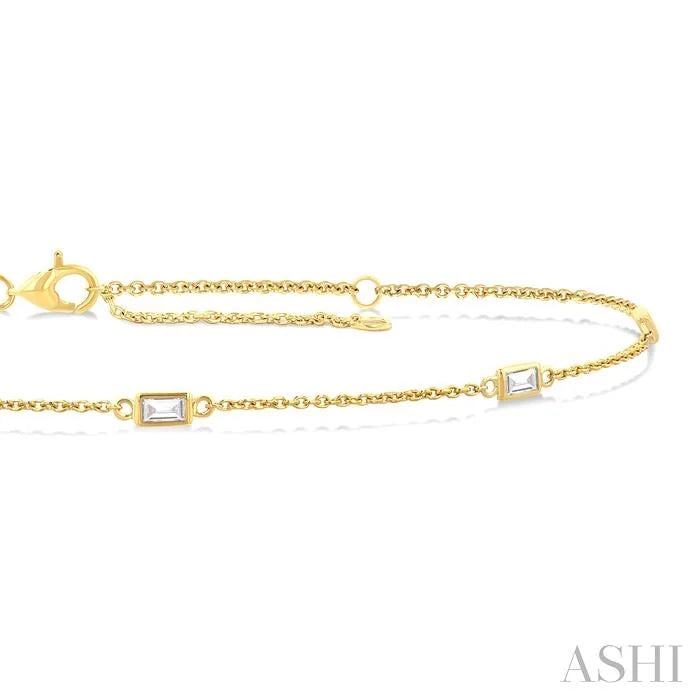Rectangle Shape Station Diamond Chain Bracelet