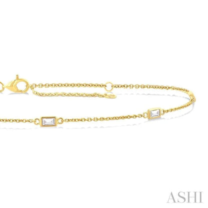 Rectangle Shape Station Diamond Chain Bracelet