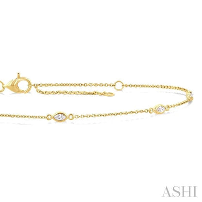 Marquise Shape Diamond Station Chain Bracelet