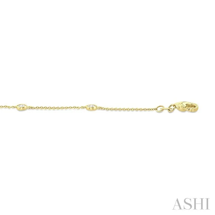 Marquise Shape Diamond Station Chain Bracelet