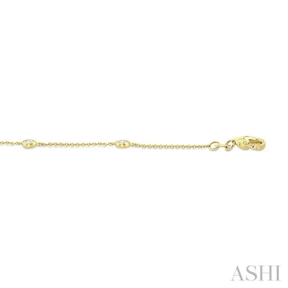 Marquise Shape Diamond Station Chain Bracelet