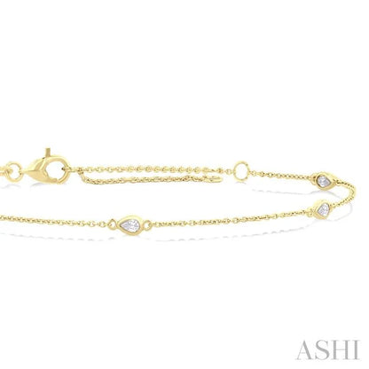 Pear Shape Station Diamond Chain Bracelet
