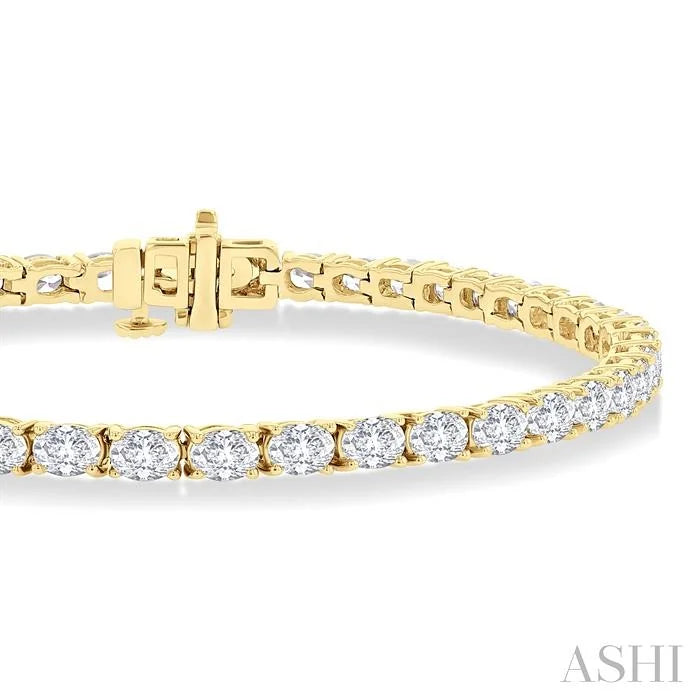 Oval Shape East-West Diamond Tennis Bracelet