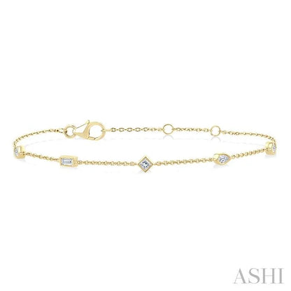 Bezel Set Diamond Fashion Chain Bracelet