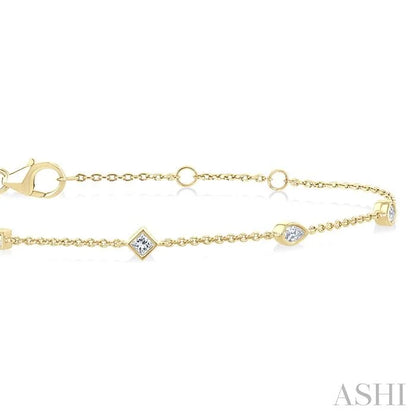 Bezel Set Diamond Fashion Chain Bracelet