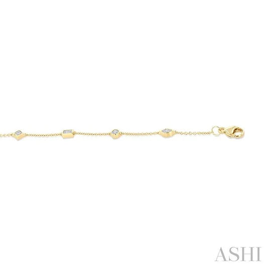 Bezel Set Diamond Fashion Chain Bracelet