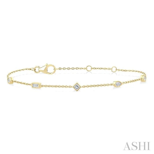 Bezel Set Diamond Fashion Chain Bracelet