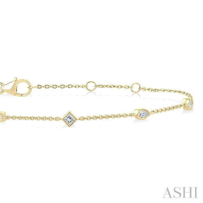 Bezel Set Diamond Fashion Chain Bracelet