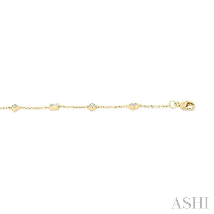 Bezel Set Diamond Fashion Chain Bracelet