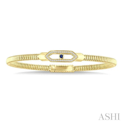 Hexagon Shape Gemstone & Diamond Fashion Flex Bangle