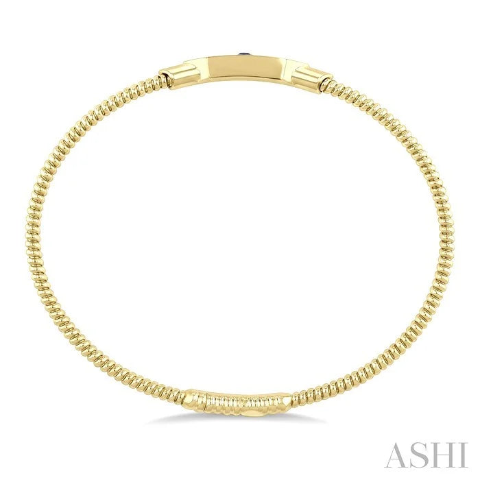 Hexagon Shape Gemstone & Diamond Fashion Flex Bangle