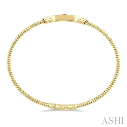 Hexagon Shape Gemstone & Diamond Fashion Flex Bangle