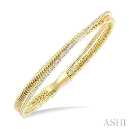 Dual Row Diamond Fashion Flex Bangle