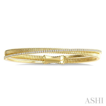 Dual Row Diamond Fashion Flex Bangle