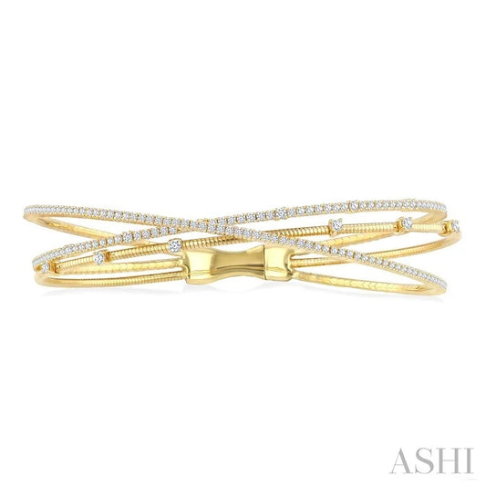 Triple Row Diamond Flex Bangle