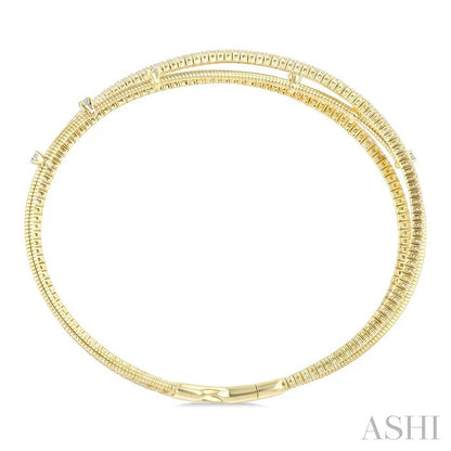 Triple Row Diamond Flex Bangle