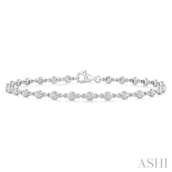 Bezel Set Diamond Station Bracelet