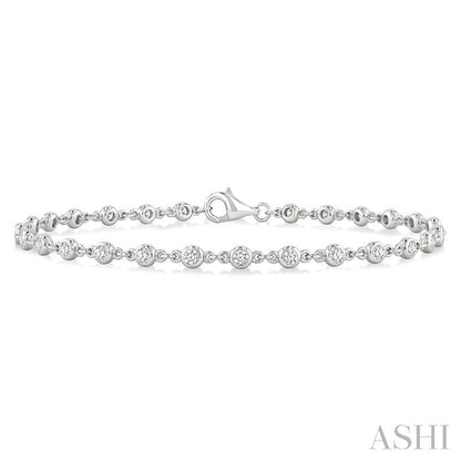 Bezel Set Diamond Station Bracelet