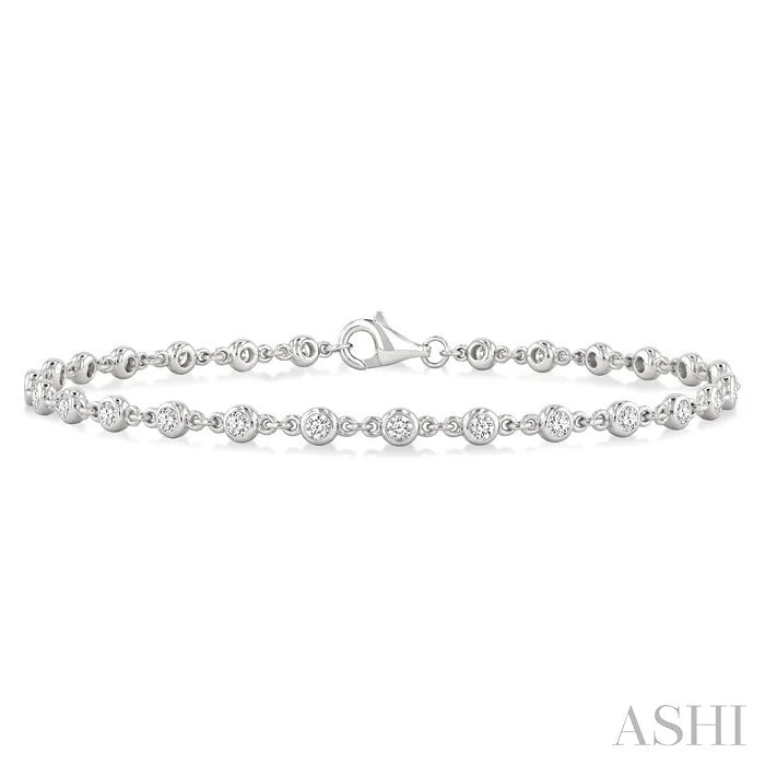 Bezel Set Diamond Station Bracelet