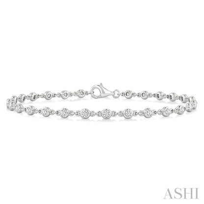 Bezel Set Diamond Station Bracelet