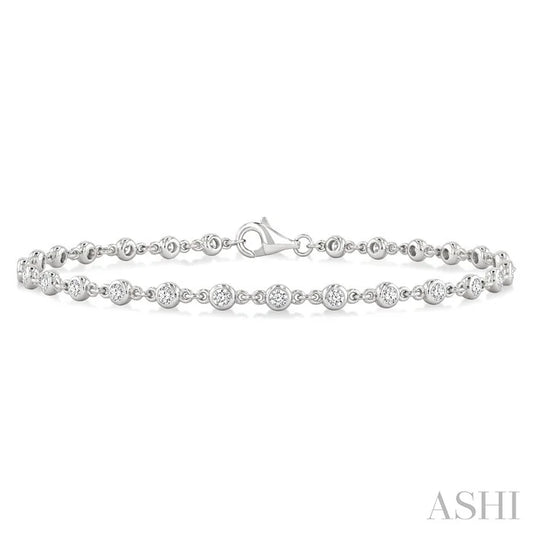 Bezel Set Diamond Station Bracelet