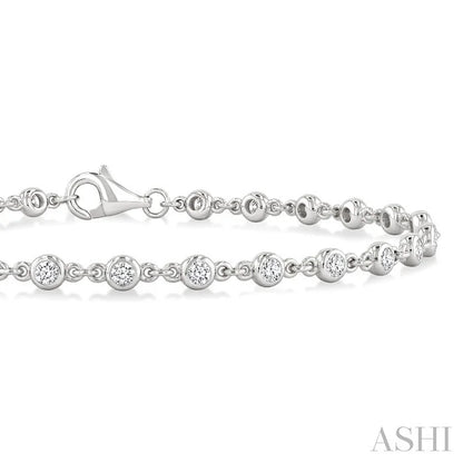 Bezel Set Diamond Station Bracelet