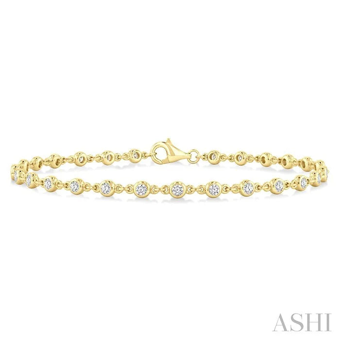 Bezel Set Diamond Station Bracelet